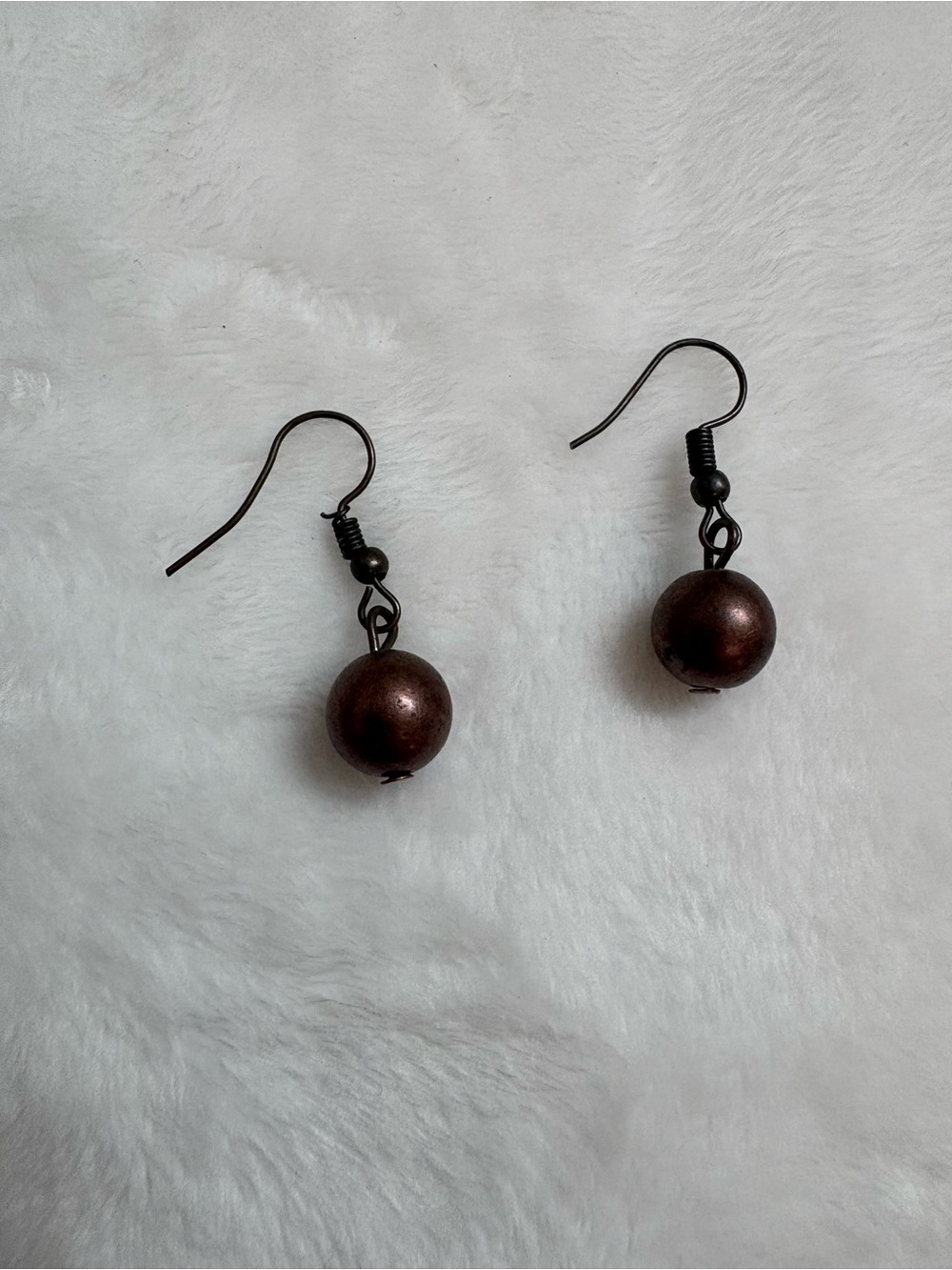 Copper Bead Drop Earrings - Women Jewelry